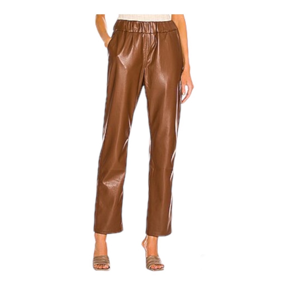 Anine Bing Colton Vegan Leather Track Pants
